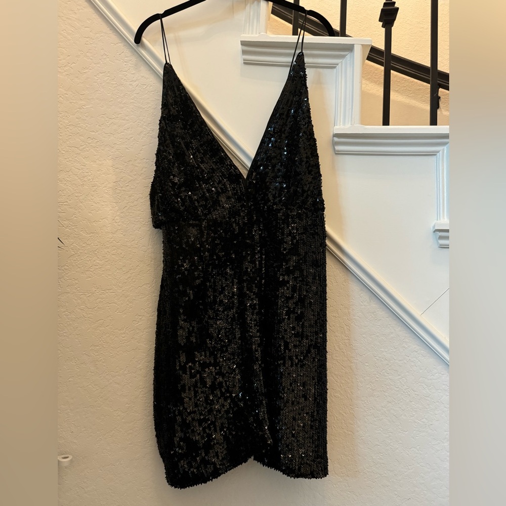 ANIMALE Brazil Mini Dress Black Sequin